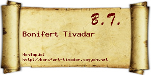 Bonifert Tivadar névjegykártya