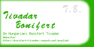 tivadar bonifert business card